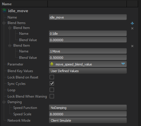1D Blend Node Properties 1d blend properties
