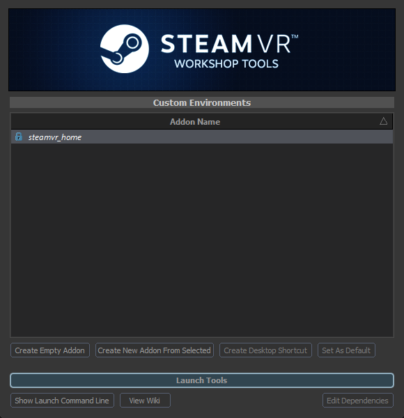 Workshop Tools Addon UI SteamVR Workshop Tools Addon UI