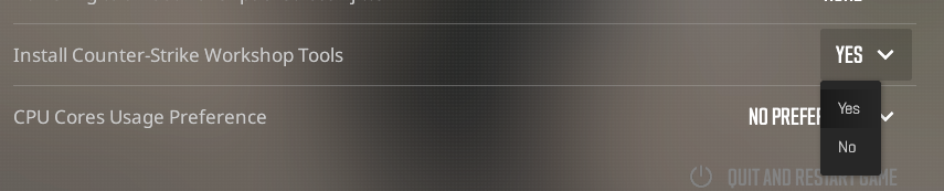 Settings Install Tools Cs2 settings "Install Counter-Strike Workshop Tools" button