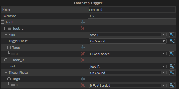 Footstep Trigger Options footstep trigger options