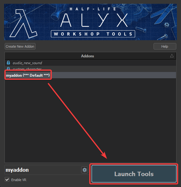 Addon UI Launch Tools Select Launch Addon