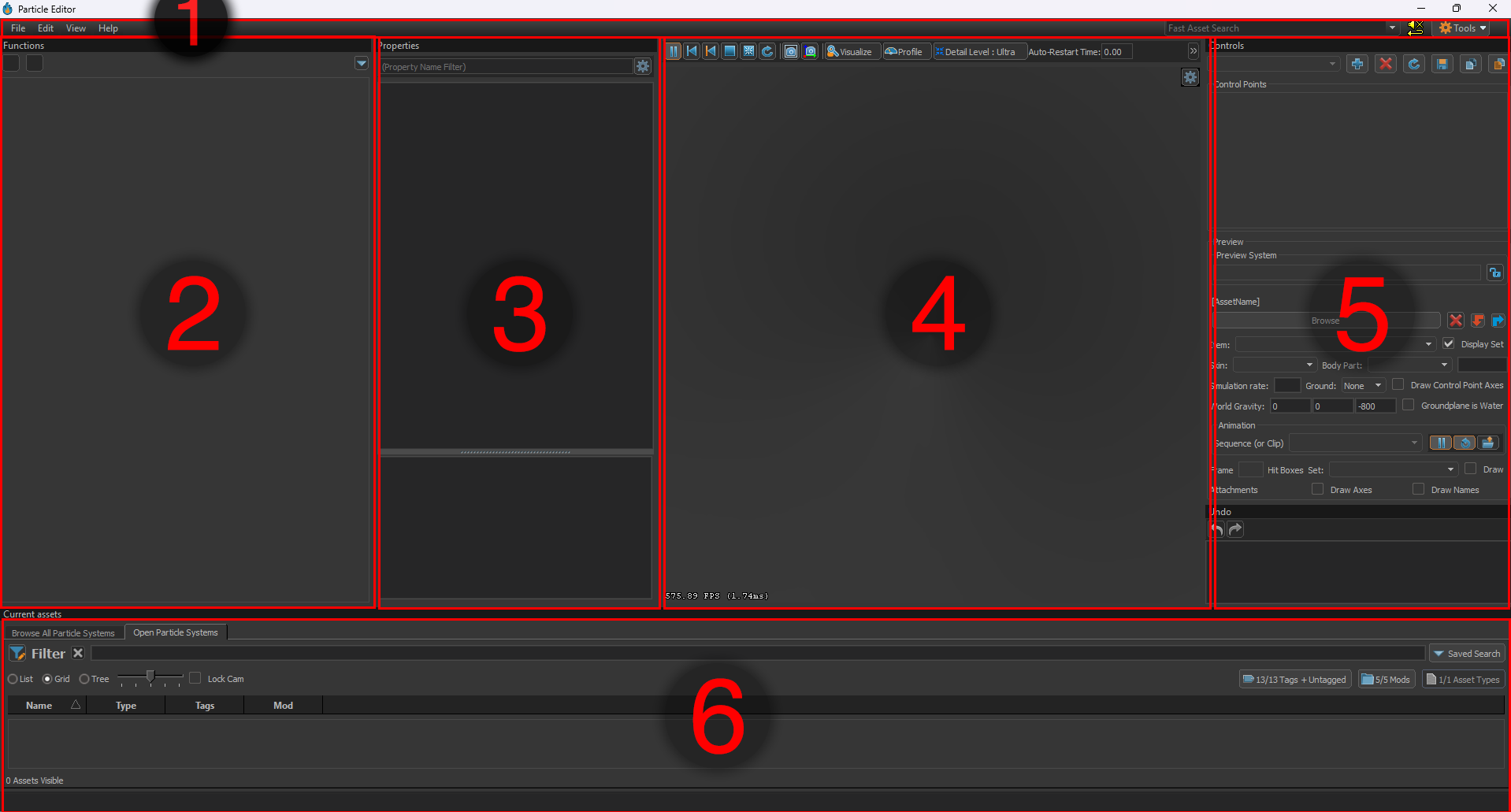 the particle editor